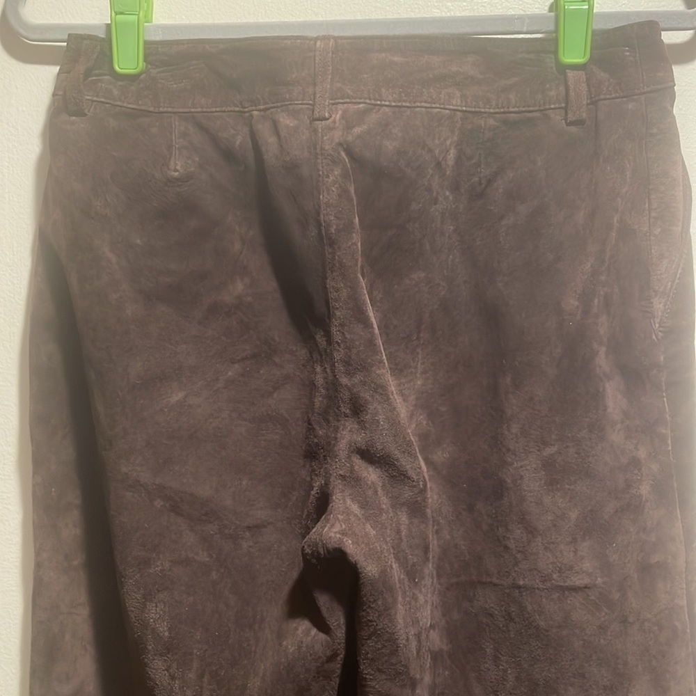 Yvonne & Marie Soft Chocolate Suede Gaucho Split Seamed Pleat Front So Cool - Picture 6 of 9